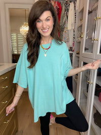 Endless Ease Oversized Tee in Turquoise