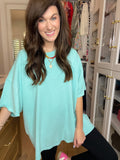 Endless Ease Oversized Tee in Turquoise