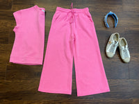 Call My Jet Textured Pants in Bubble Gum