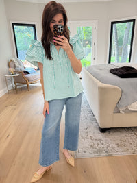 Coastal Charm Top in Aqua