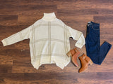 Timeless Tale Grid Print Sweater in Cream/Taupe