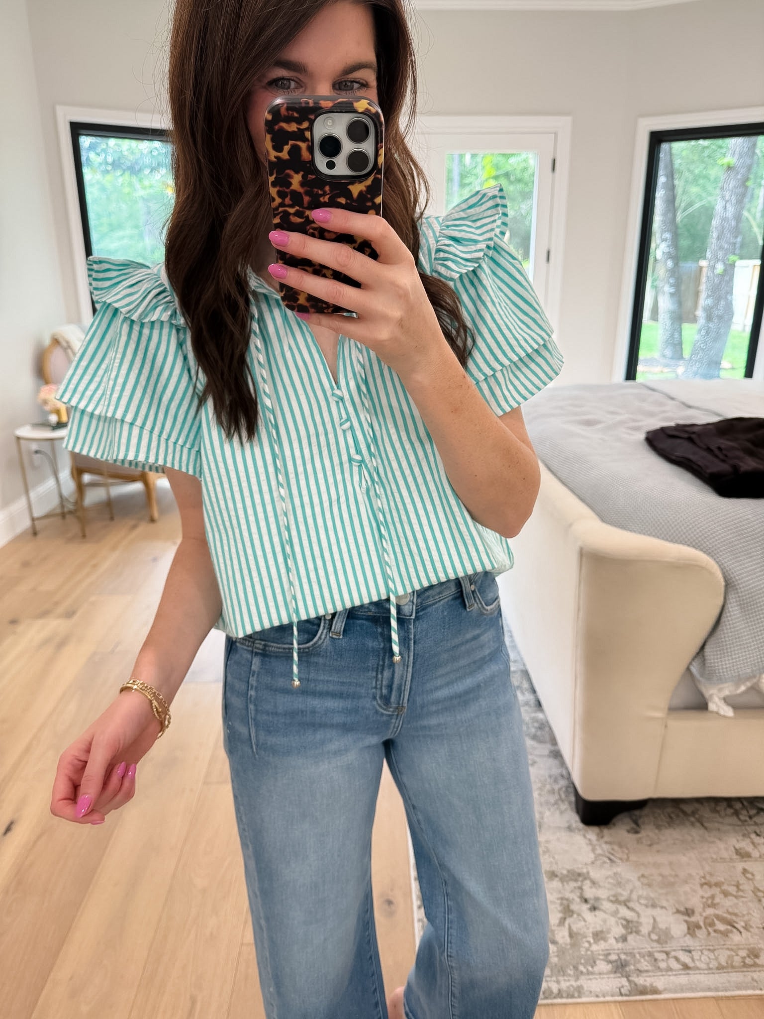 Coastal Charm Top in Aqua