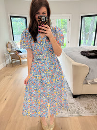 Garden Grace Belted Midi Dress