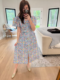 Garden Grace Belted Midi Dress