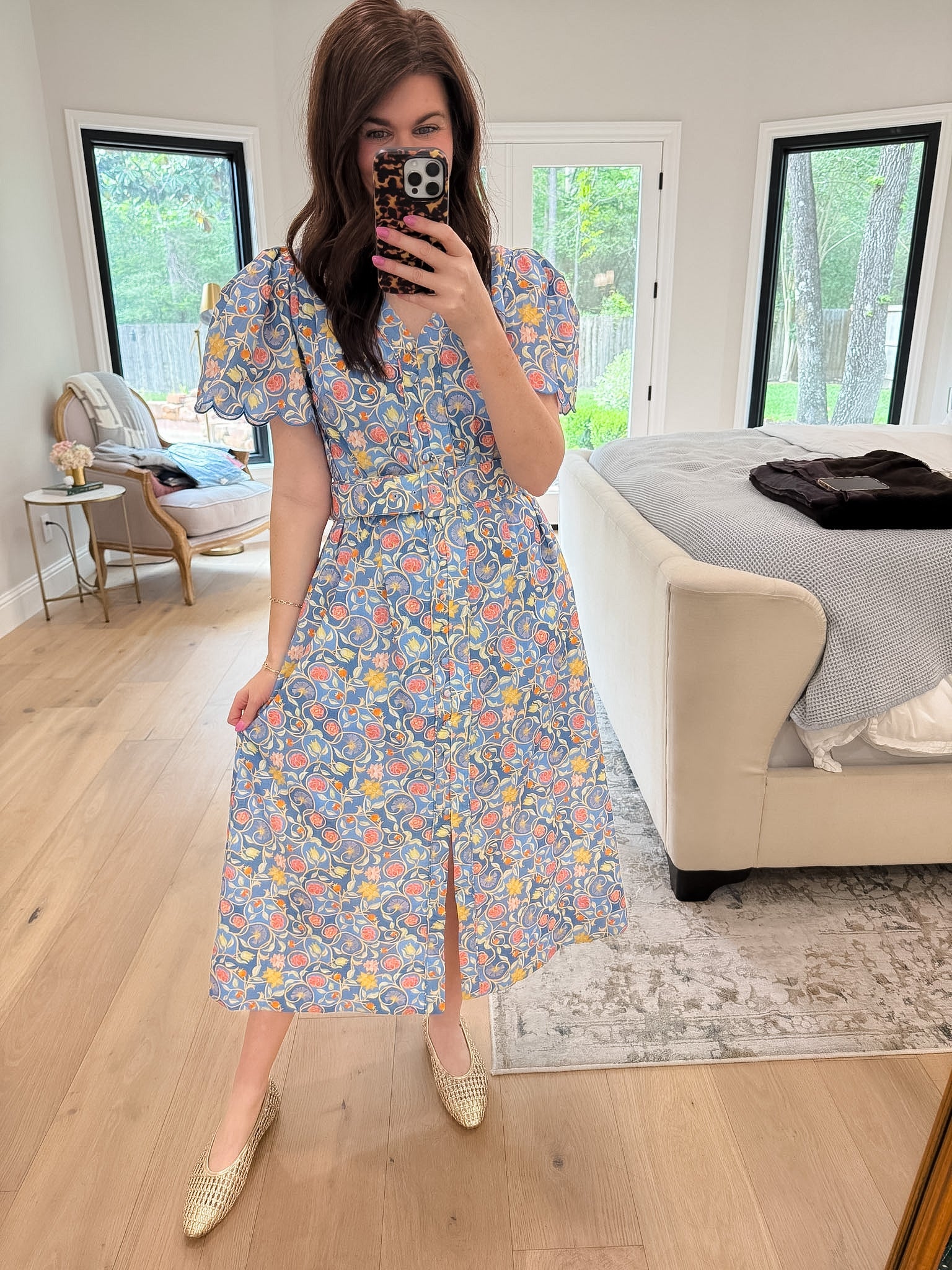 Garden Grace Belted Midi Dress