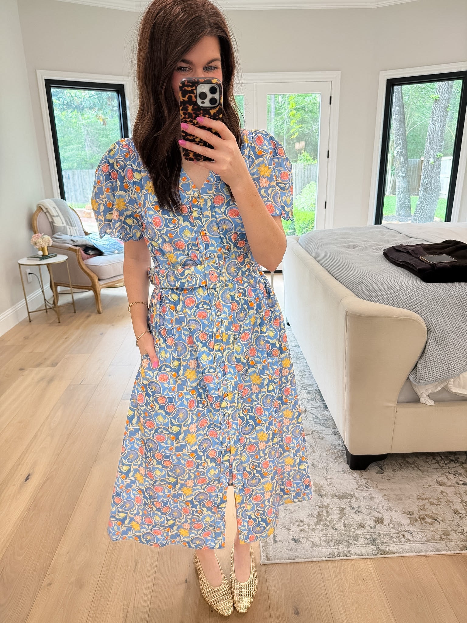 Garden Grace Belted Midi Dress