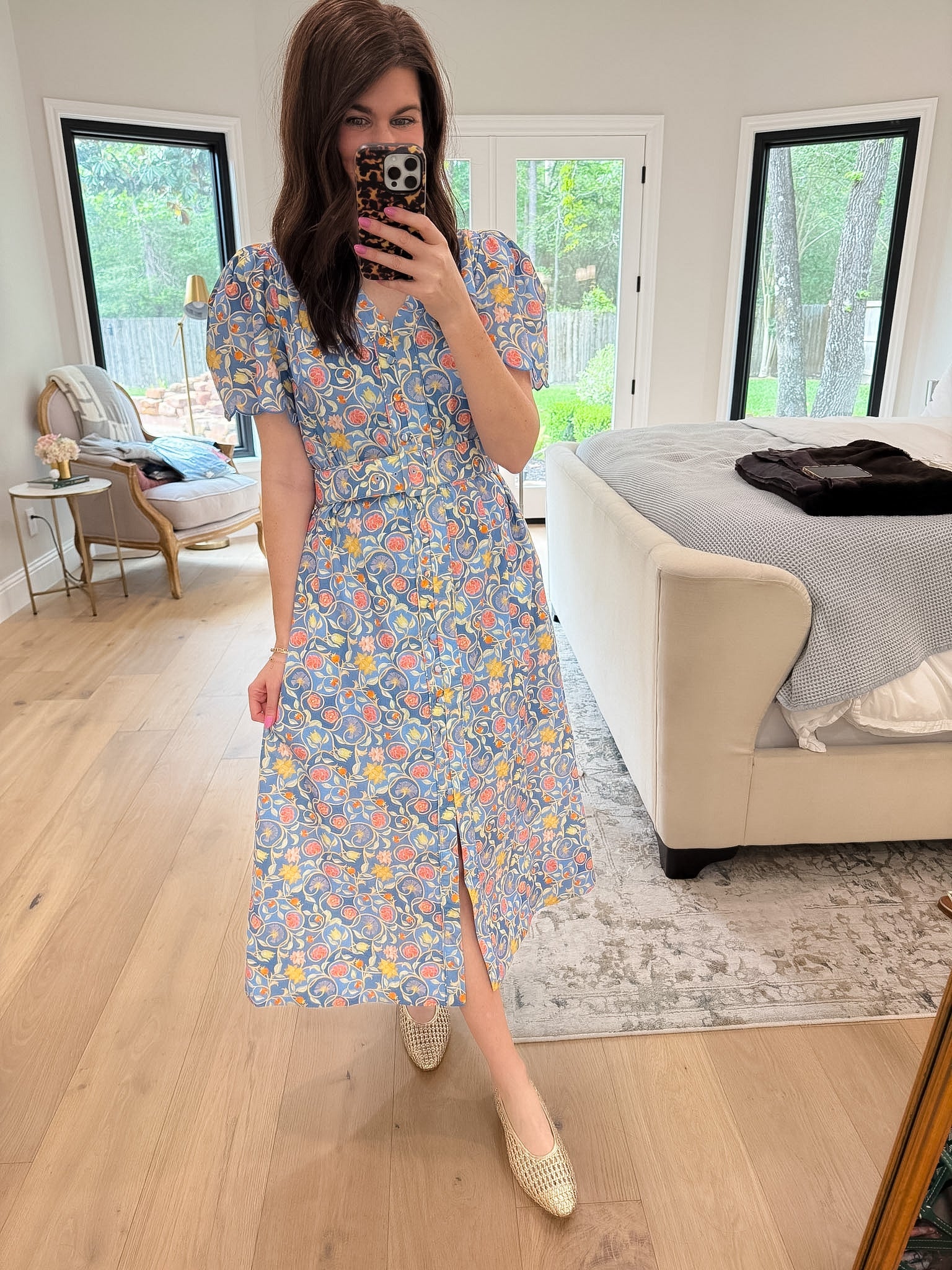 Garden Grace Belted Midi Dress