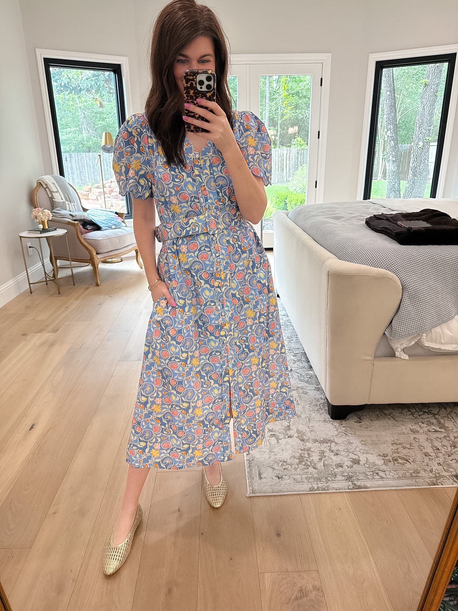 Garden Grace Belted Midi Dress