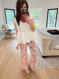 Sweet Structure Peplum Top in White