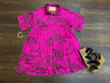 Wild Side Dress in Hot Pink