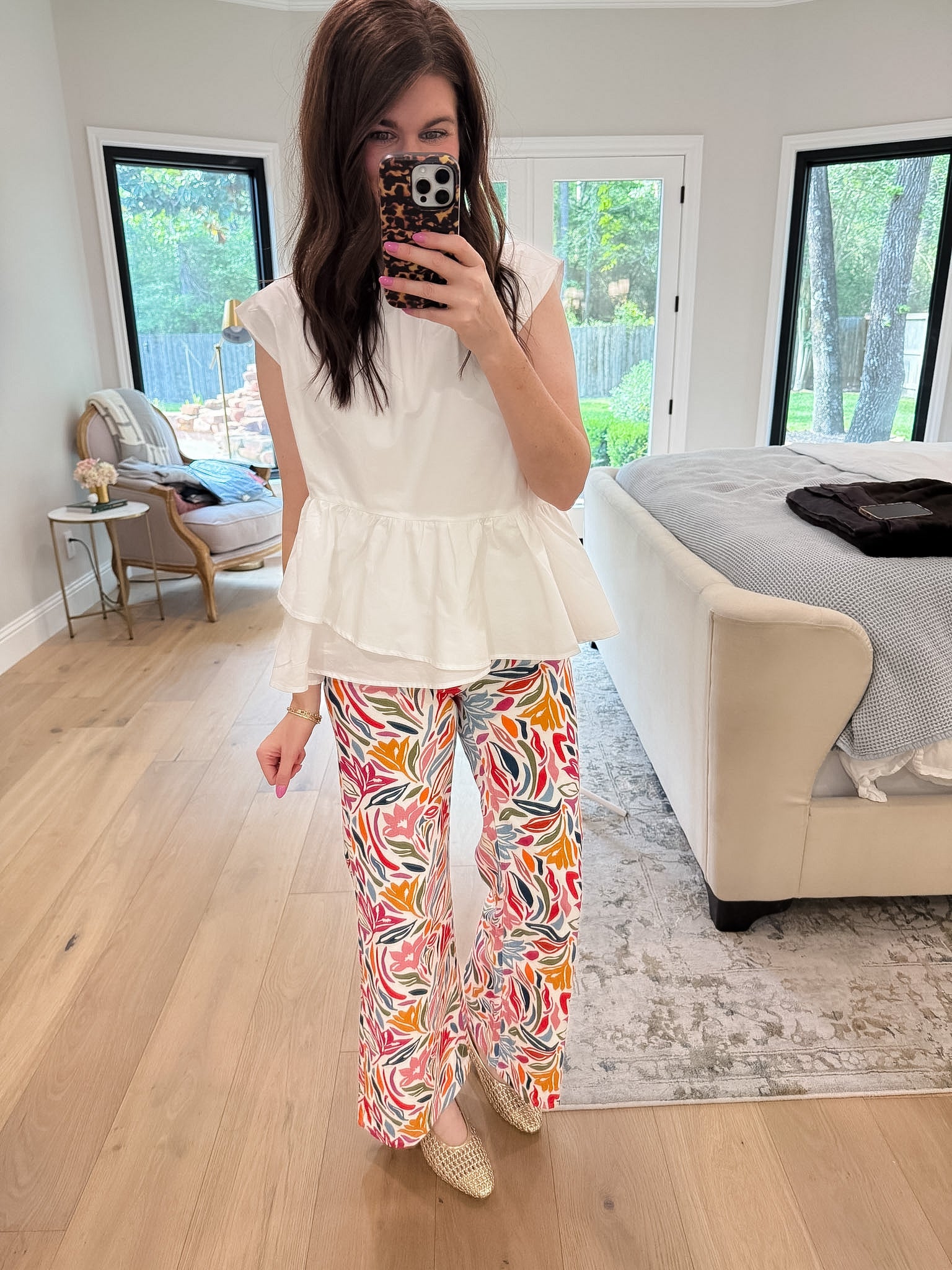 Sweet Structure Peplum Top in White