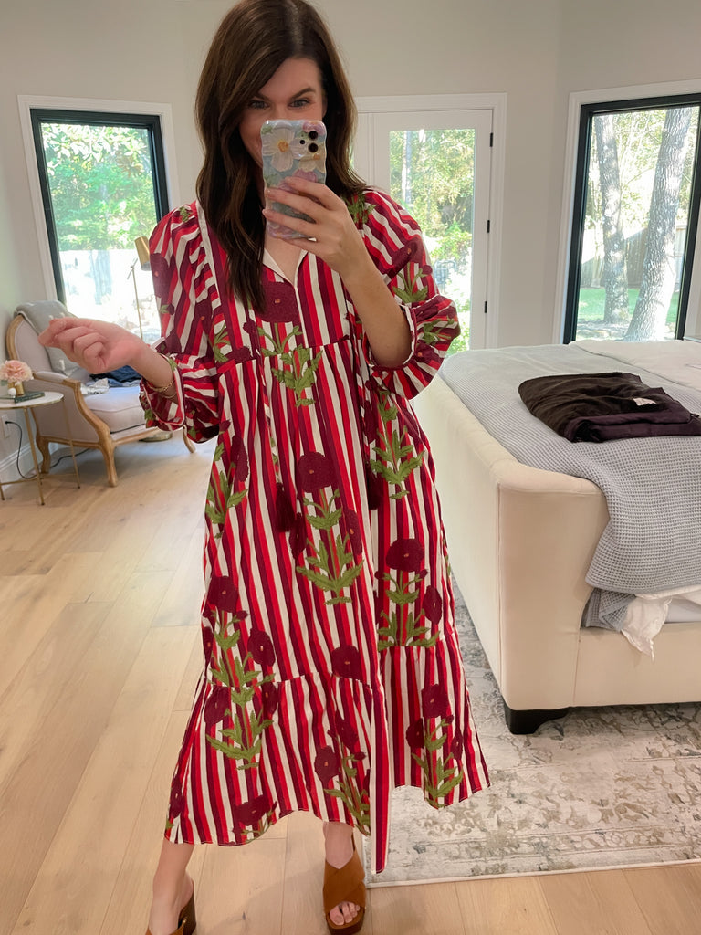 Crimson Bloom Dress