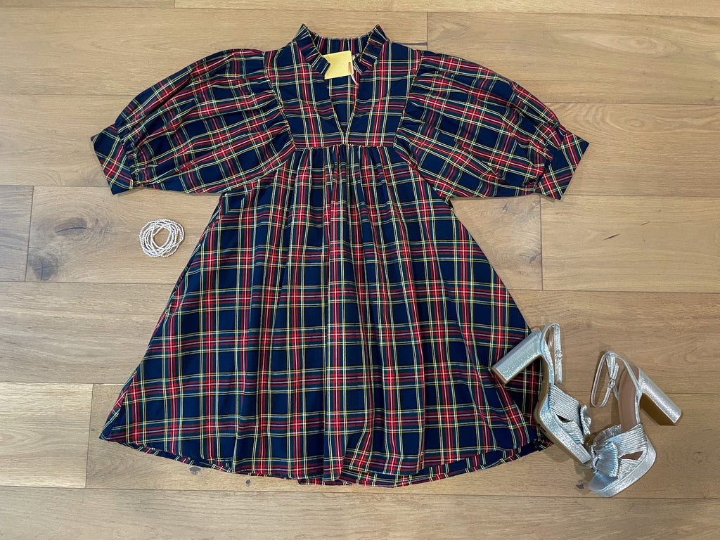 Holiday Happiness Dress in Navy
