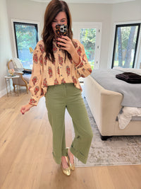 Camden Cuffed Jeans in Olive
