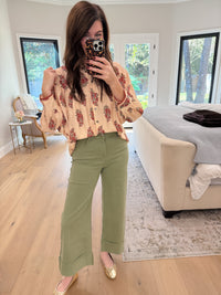 Catching Glances Floral Button Down in Cream