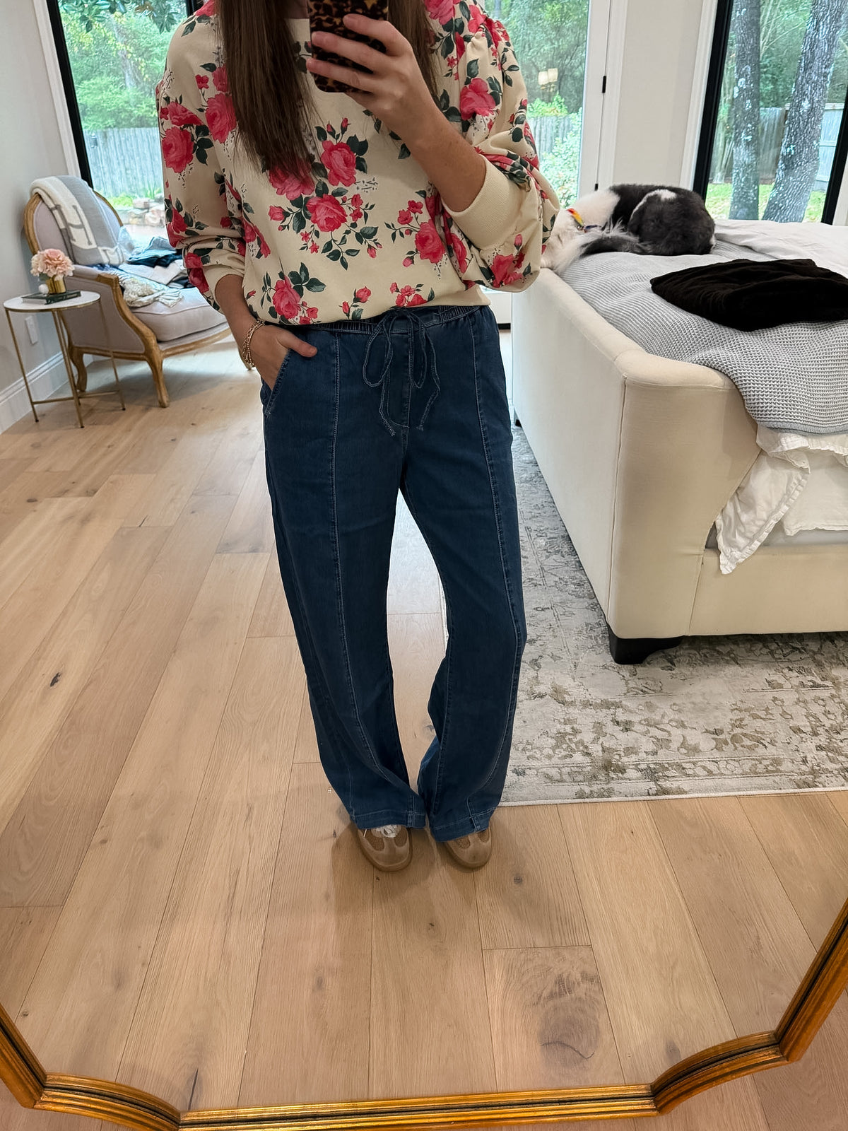 Mica City Streets High Rise Wide Leg Jogger Jeans