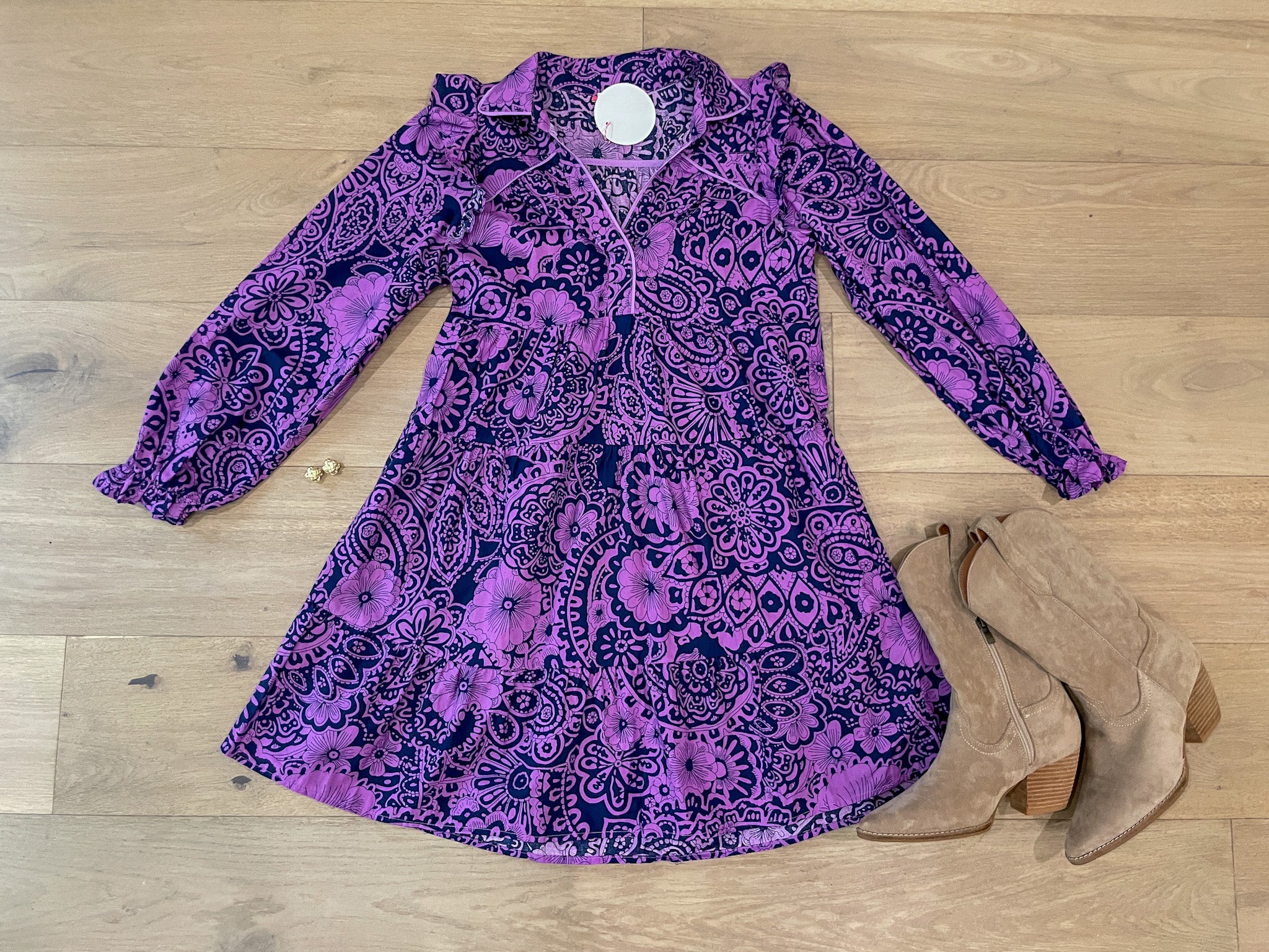 All the Charm Dress in Eggplant Mix