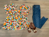 *BELLES & DOORBUSTER* Time to Twist Floral Top *Final Sale*