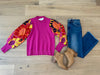 Left to Chance Floral Sleeve Sweater