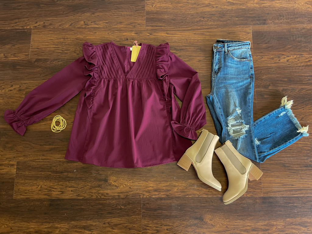 See You in Sonoma Top in Eggplant