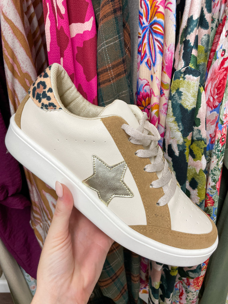 Skip in Your Step Sneakers in Nude/Leopard