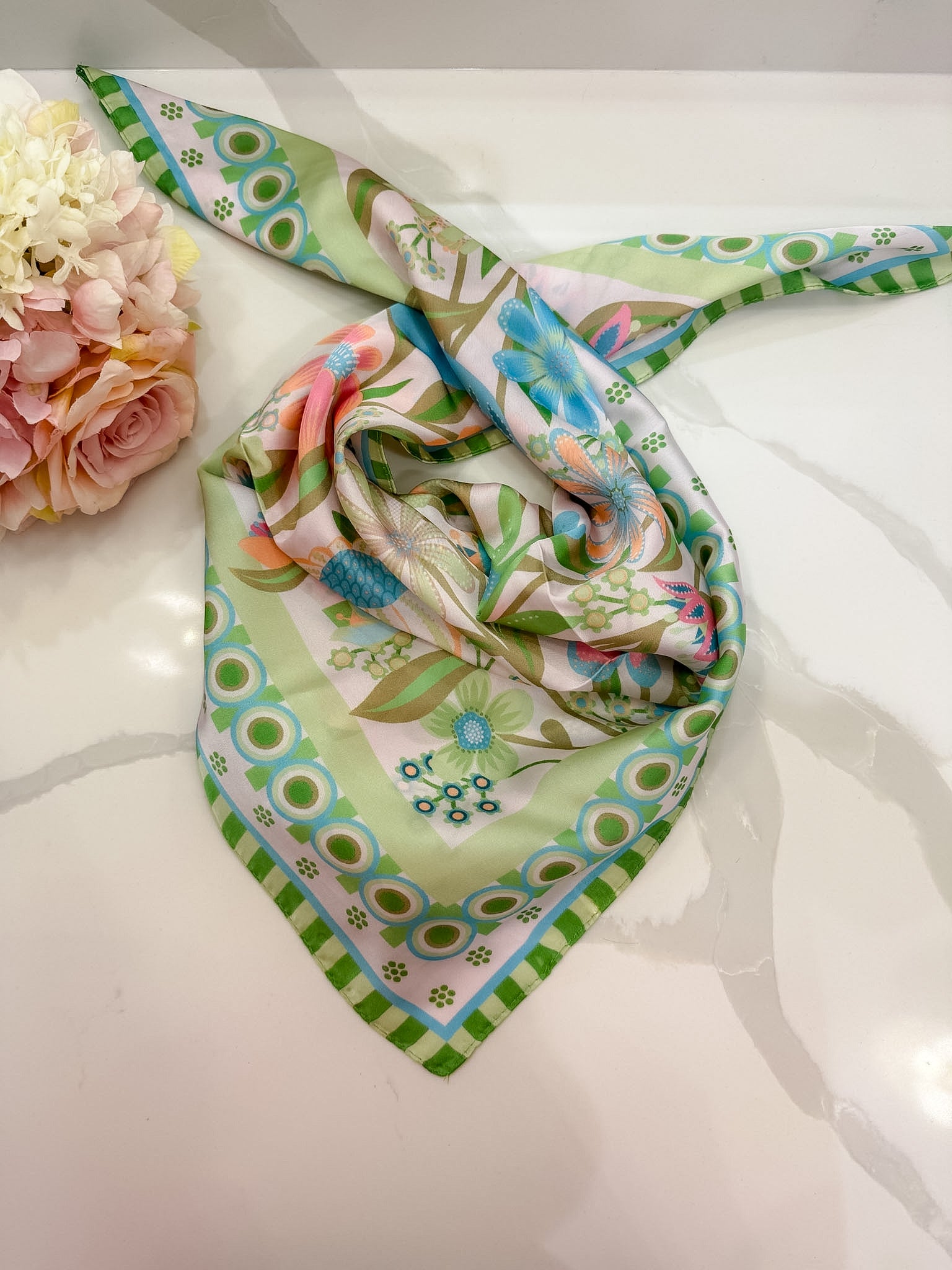 Flower Market Bandana in Green *Final Sale*