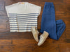 Good to Be Back Striped Sweater in Navy {Part of Set}