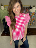 Perfect Day for a Picnic Top in Hot Pink