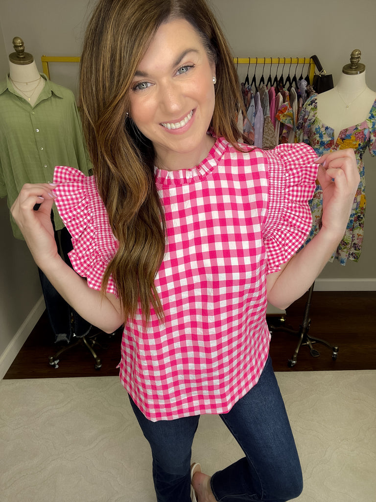 Perfect Day for a Picnic Top in Hot Pink