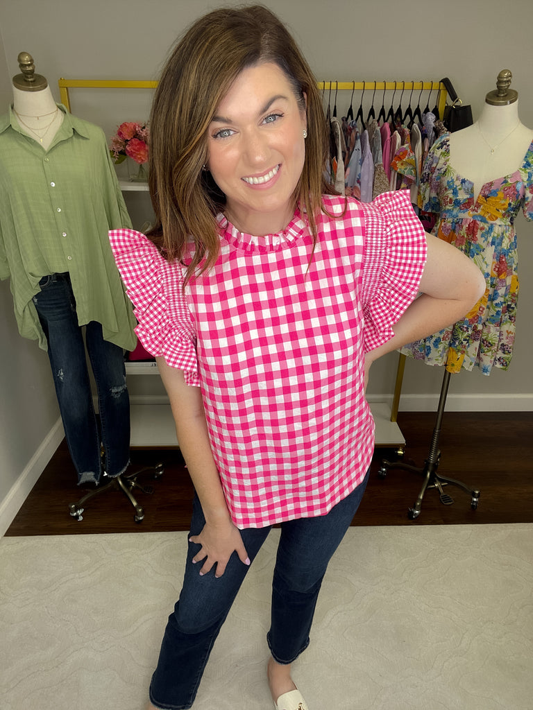 Perfect Day for a Picnic Top in Hot Pink