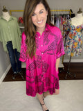 Wild Side Dress in Hot Pink