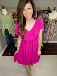 *BELLES & DOORBUSTER* Shea Midi Dress in Hot Pink *Final Sale*