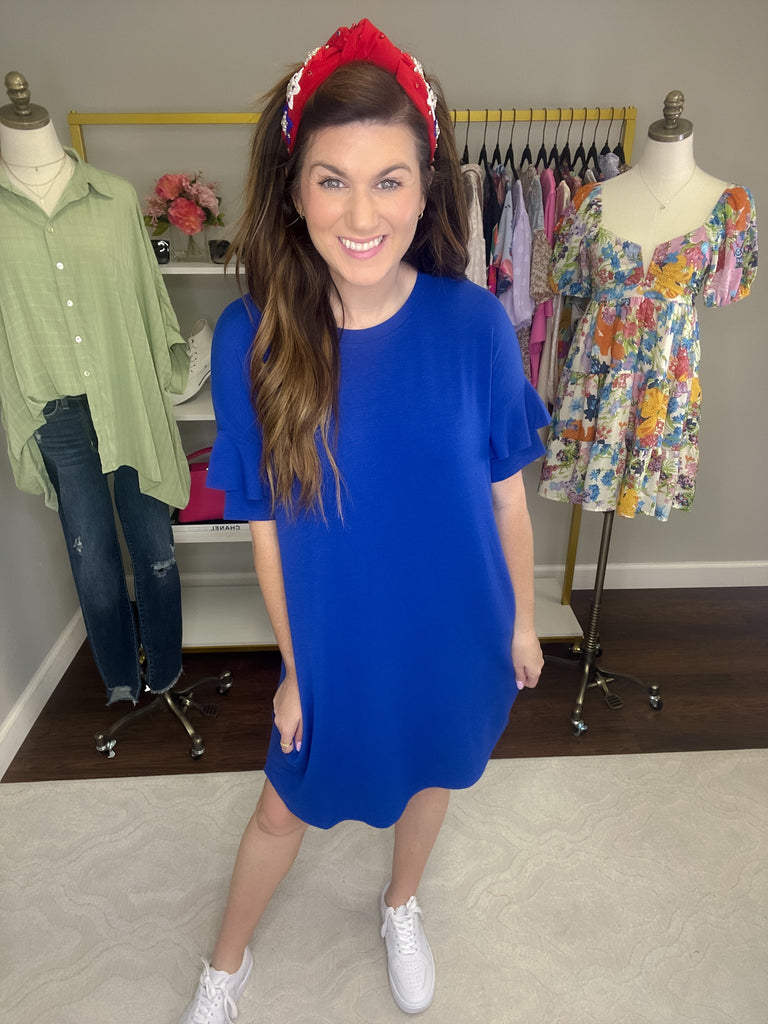 Play it Cool Dress in Royal