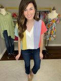 Shaney Striped Tops in Coral/Blue and Pink/Red