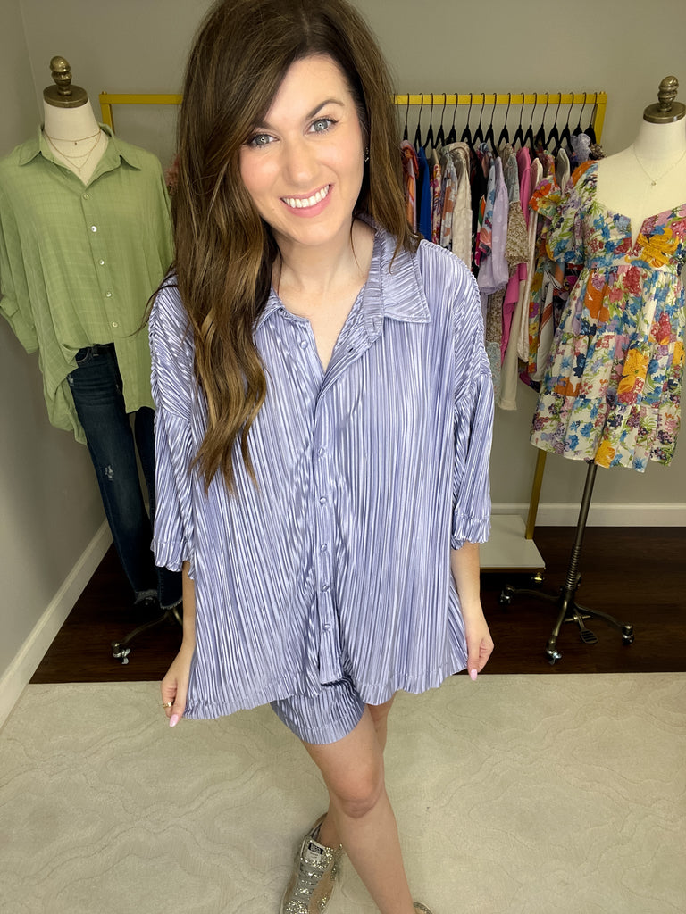 Delray Pleated Set in Lavender