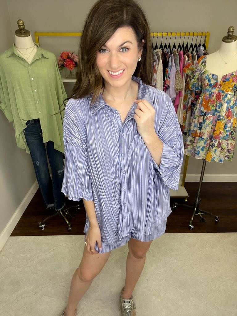 Delray Pleated Set in Lavender