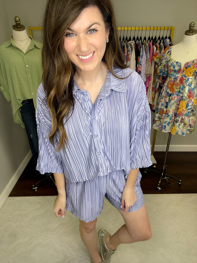 Delray Pleated Set in Lavender