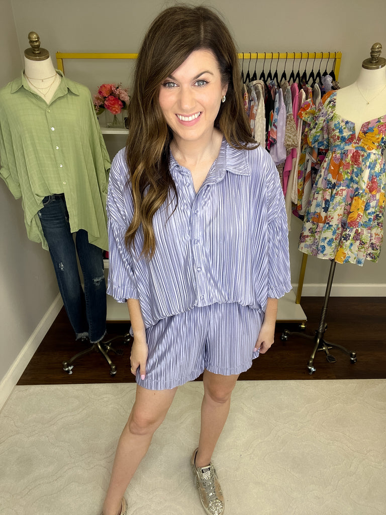 Delray Pleated Set in Lavender
