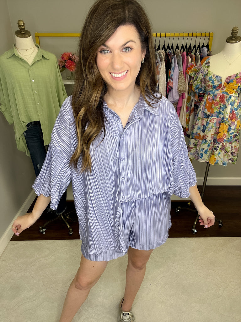 Delray Pleated Set in Lavender