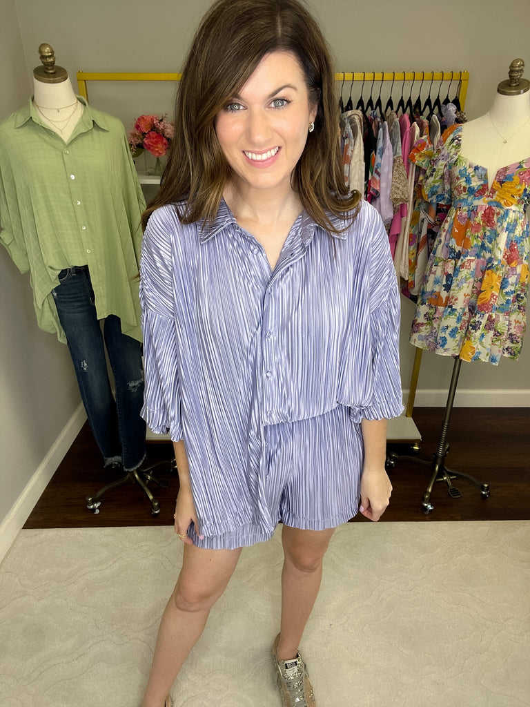Delray Pleated Set in Lavender