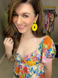 Buenos Aires Seed Bead Earrings in Yellow