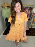 True Delight Gingham Dress in Sunray