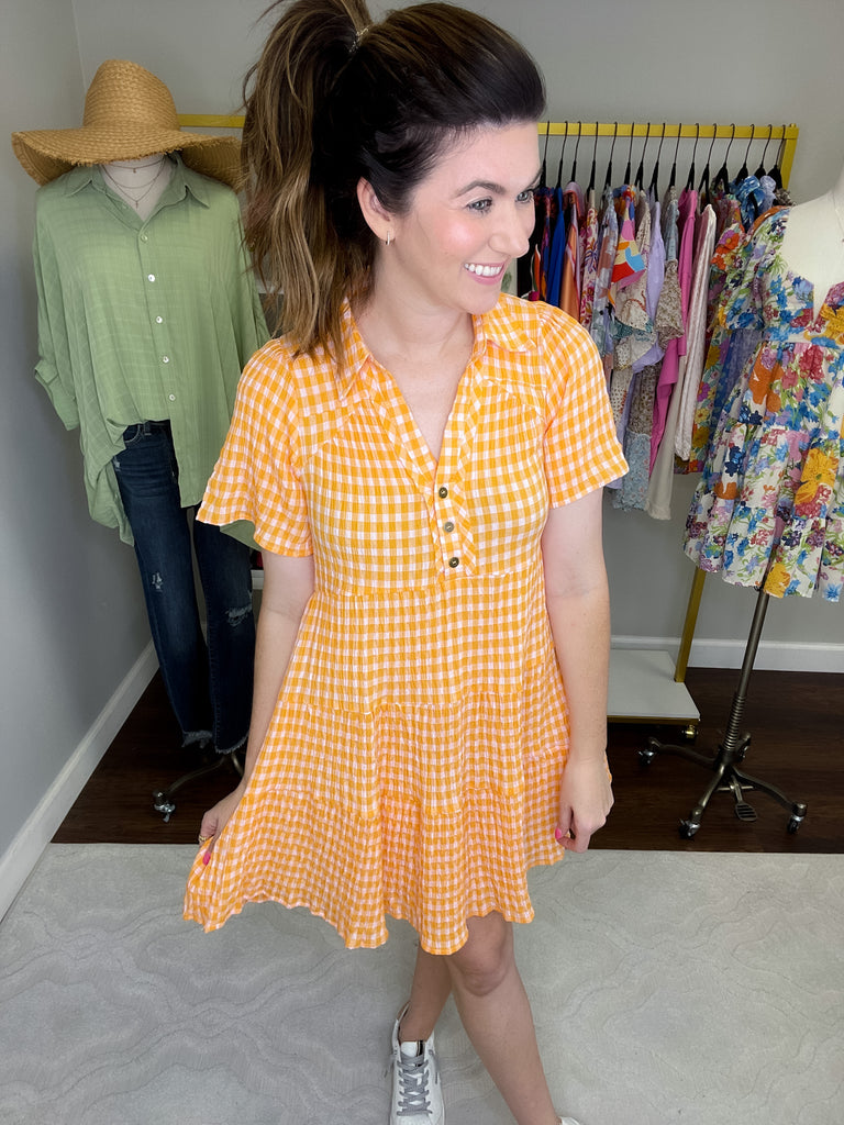 True Delight Gingham Dress in Sunray