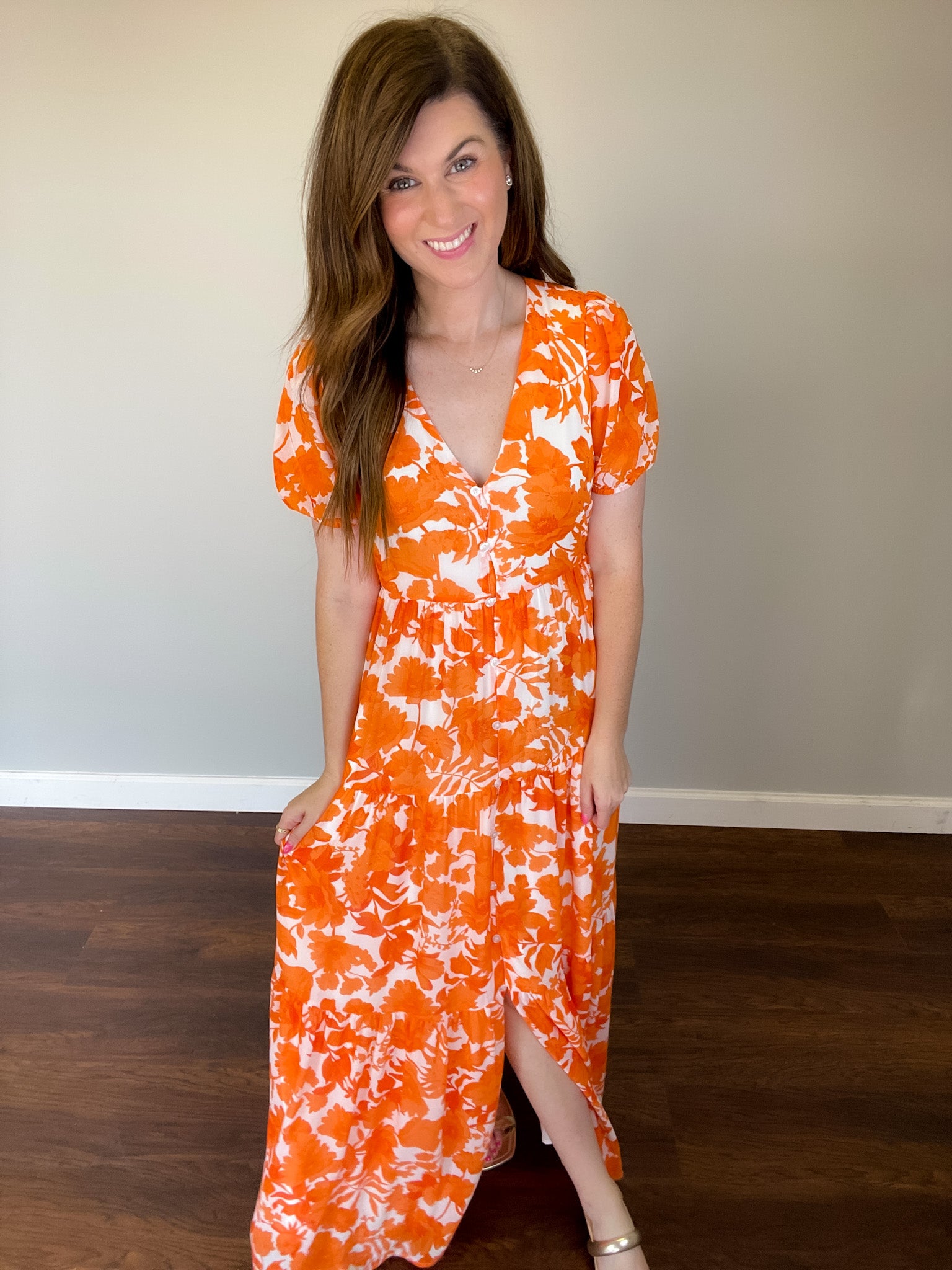 Tangelo Floral Monaco Maxi Dress