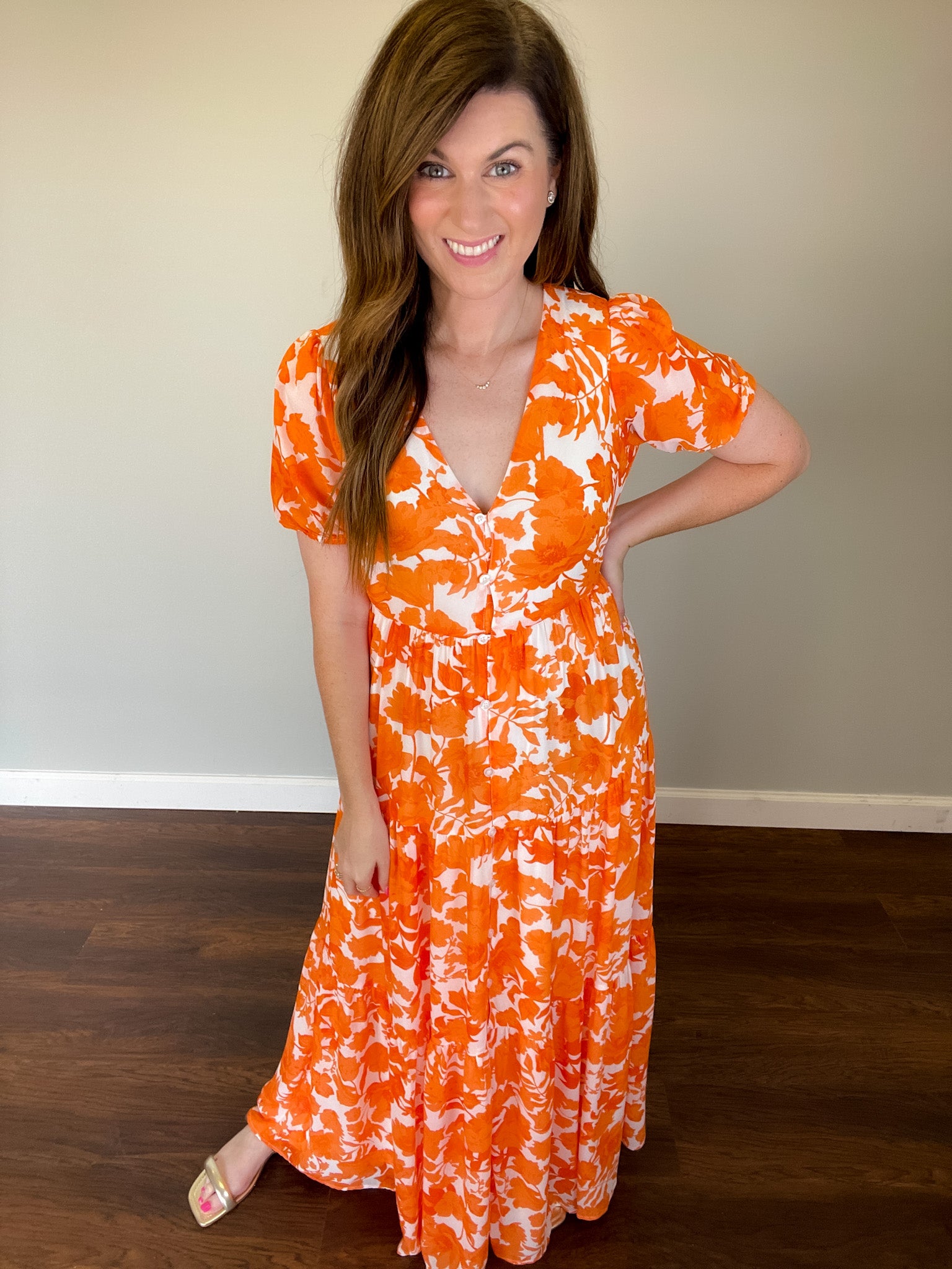 Tangelo Floral Monaco Maxi Dress