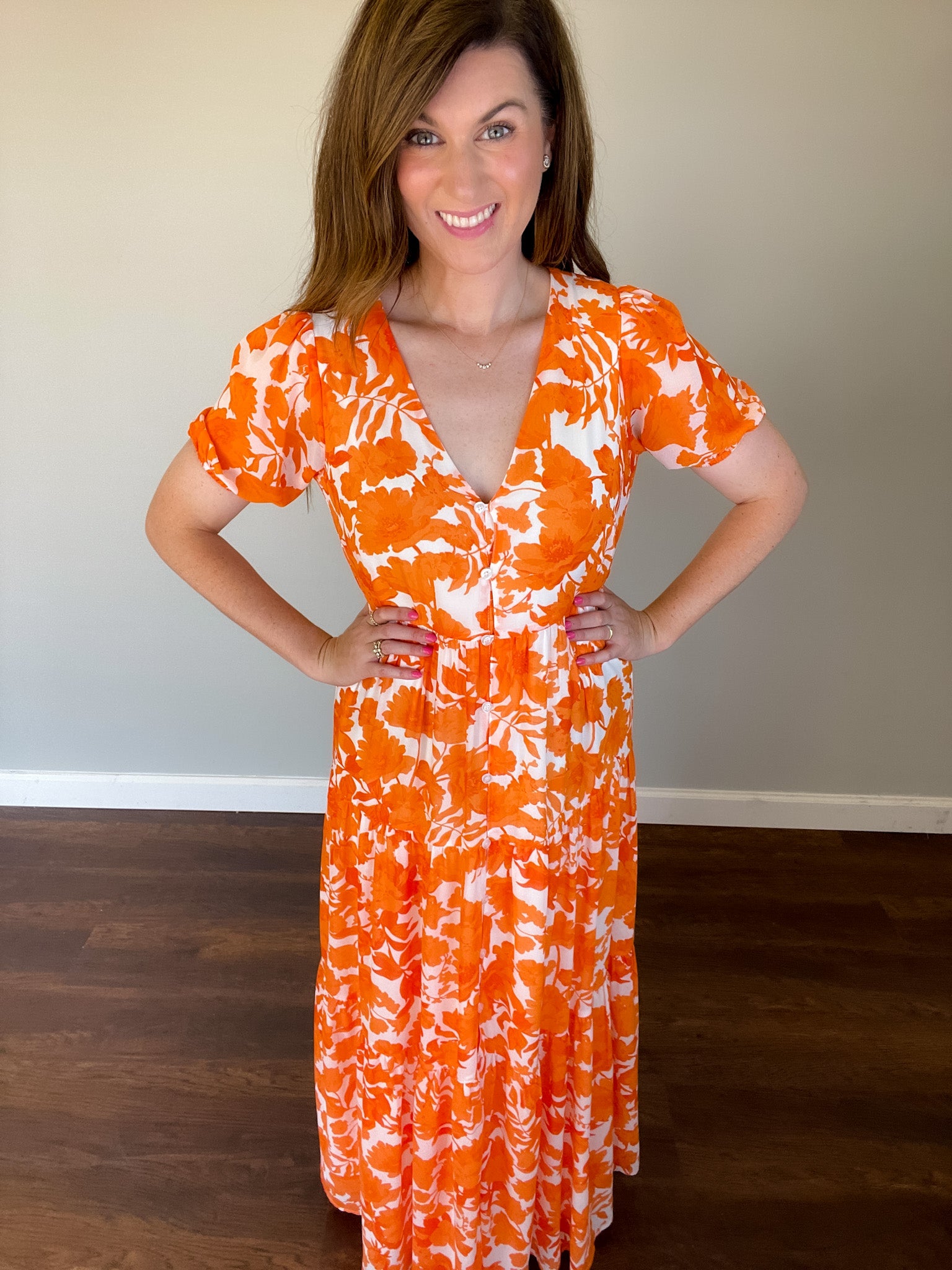 Tangelo Floral Monaco Maxi Dress