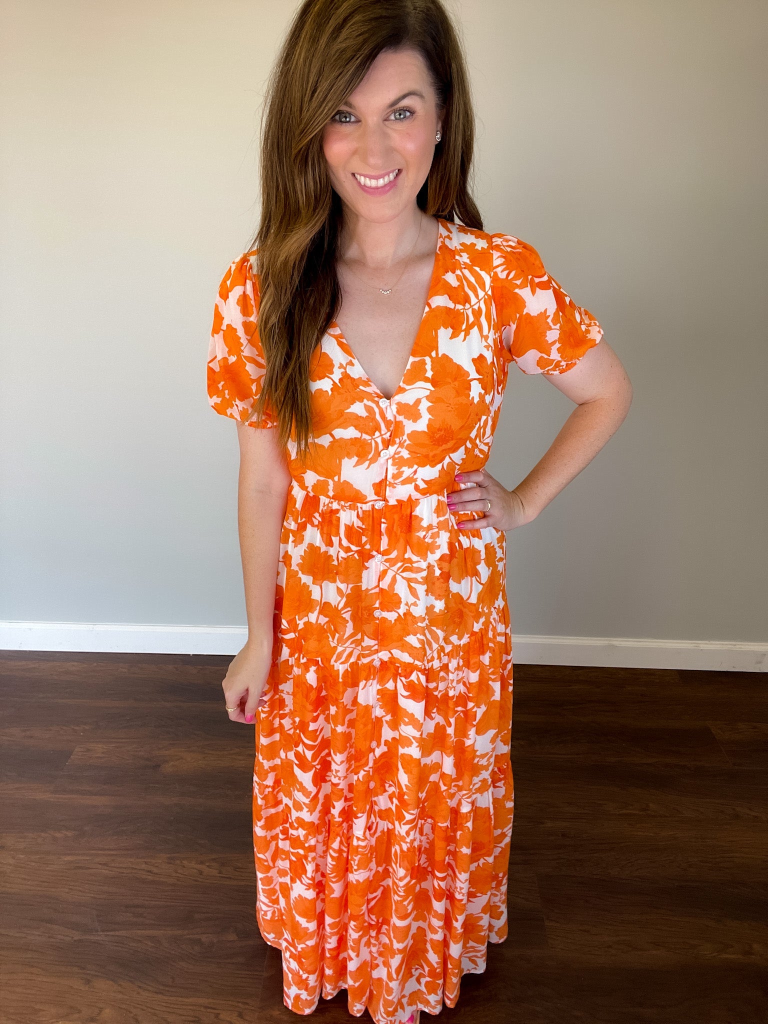 Tangelo Floral Monaco Maxi Dress