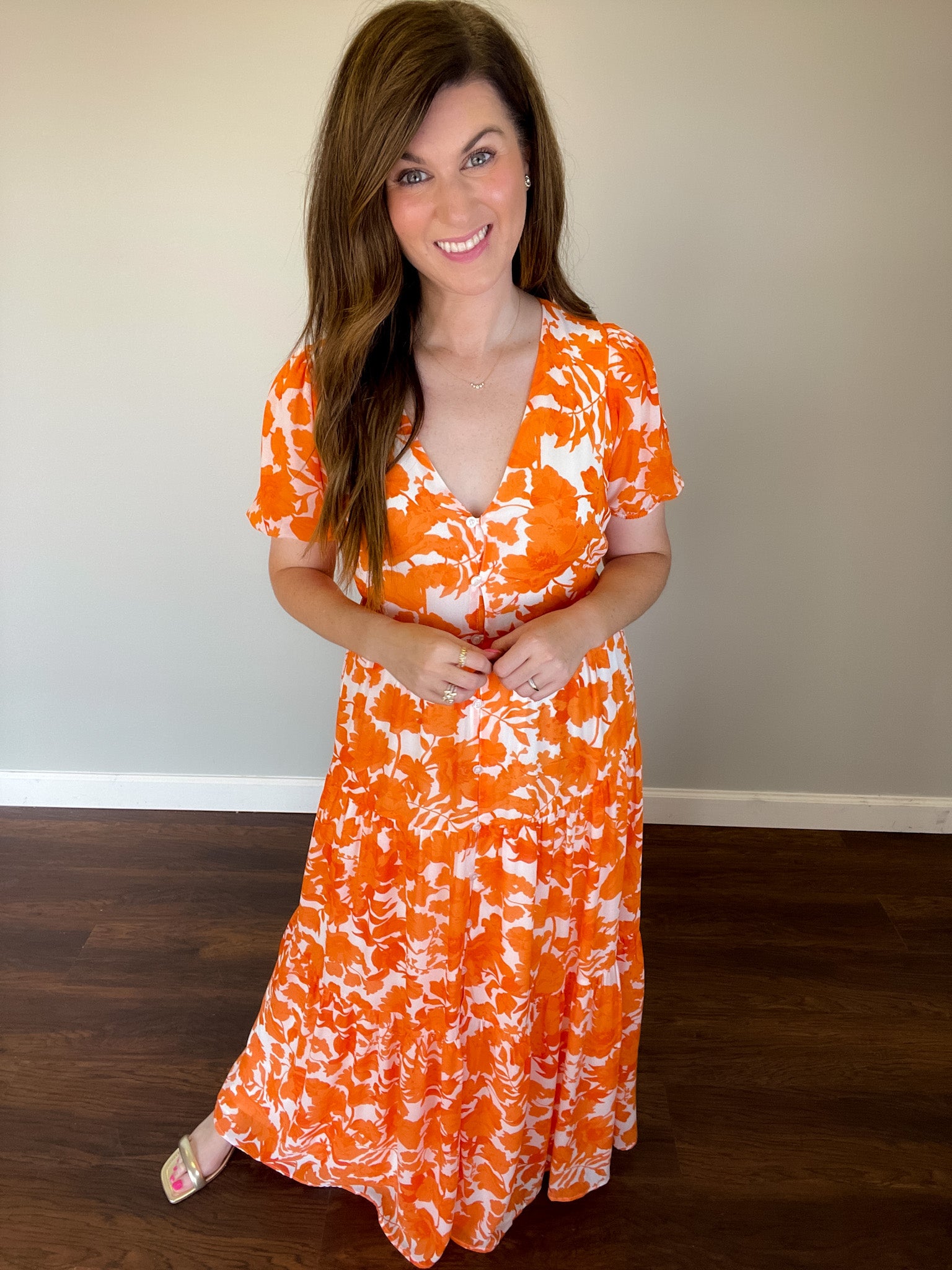 Tangelo Floral Monaco Maxi Dress