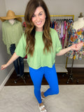 Go Getter Ribbed Leggings in Sonic Blue
