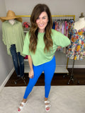 Go Getter Ribbed Leggings in Sonic Blue
